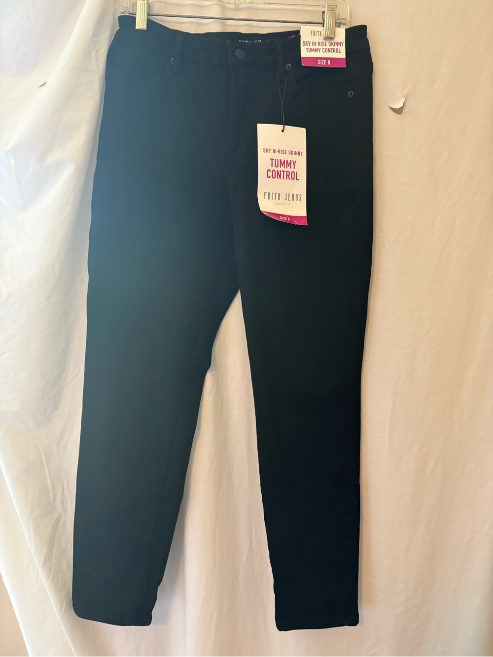 Faith Jeans Black Sky Hi-Rise Skinny Tummy Control Jeans - Women